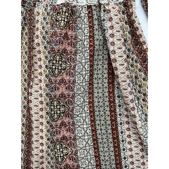 Entro Dress Womens Large Mini Shift Boho Bell Sleeve Mixed Media - Picture 10 of 11